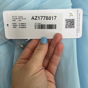 Azazie Sky Blue size 14 Dress- unaltered